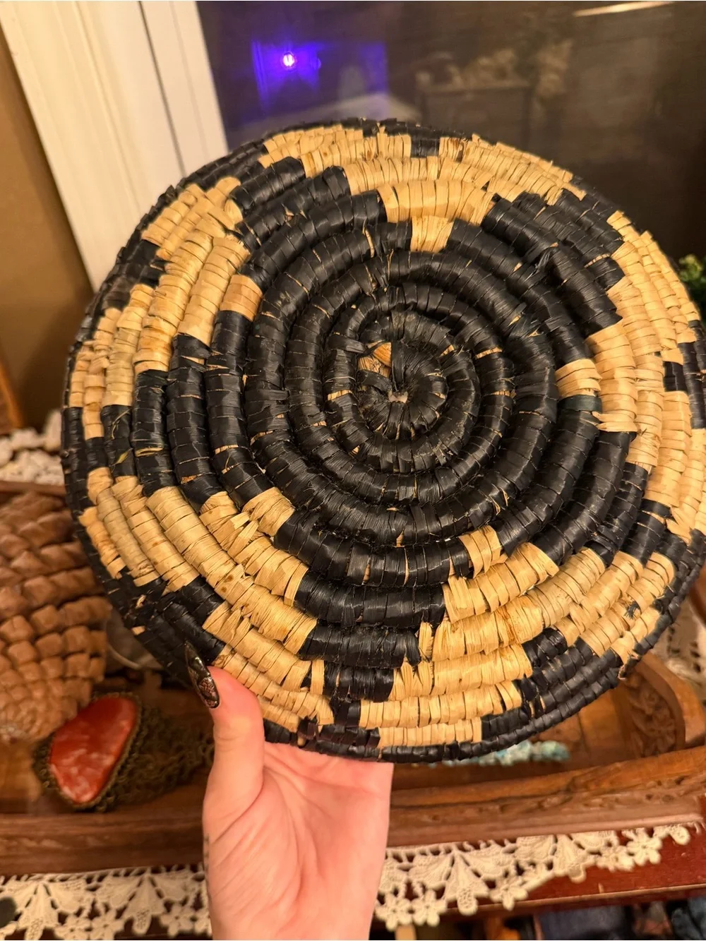 Vintage Navajo woven basket